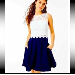 1xwearLilly Pulitzer Carolyn Dress True Navy (worn once)